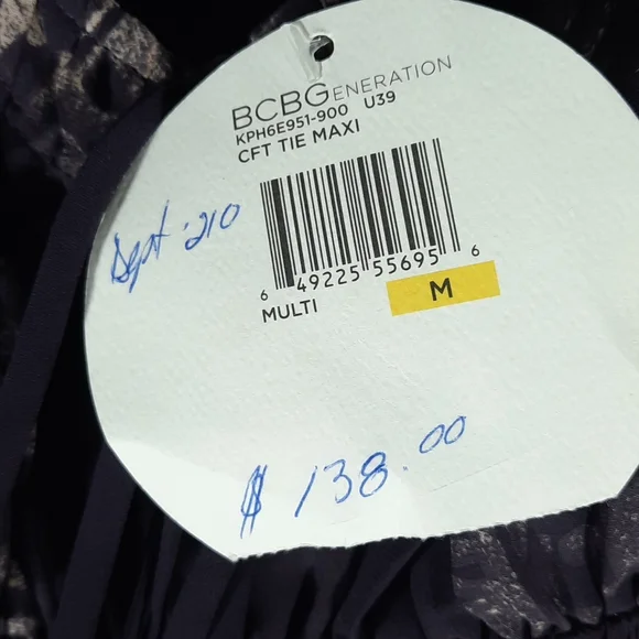 NWT BCBGENERATION CFT Puple/pink/cream / burgundy maxi dress SZ M - Picture 7 of 11